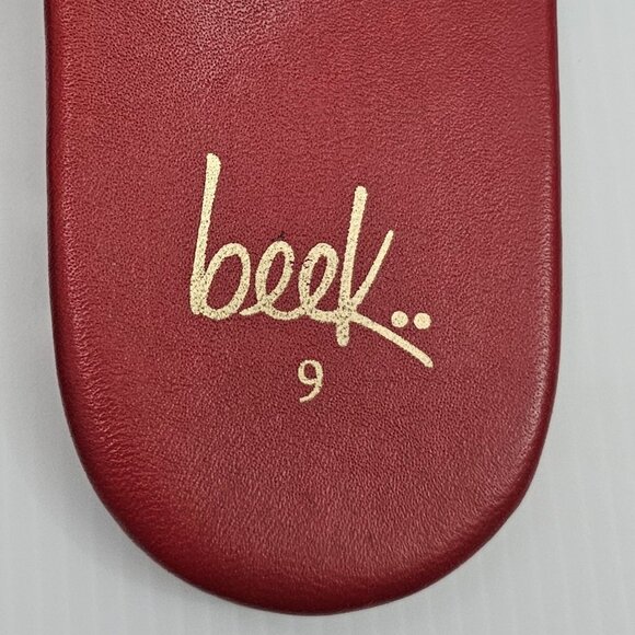 Beek Honeybird Slide Sandal Womens 9 Red Leather Square Toe Designer Comfort - Picture 12 of 13